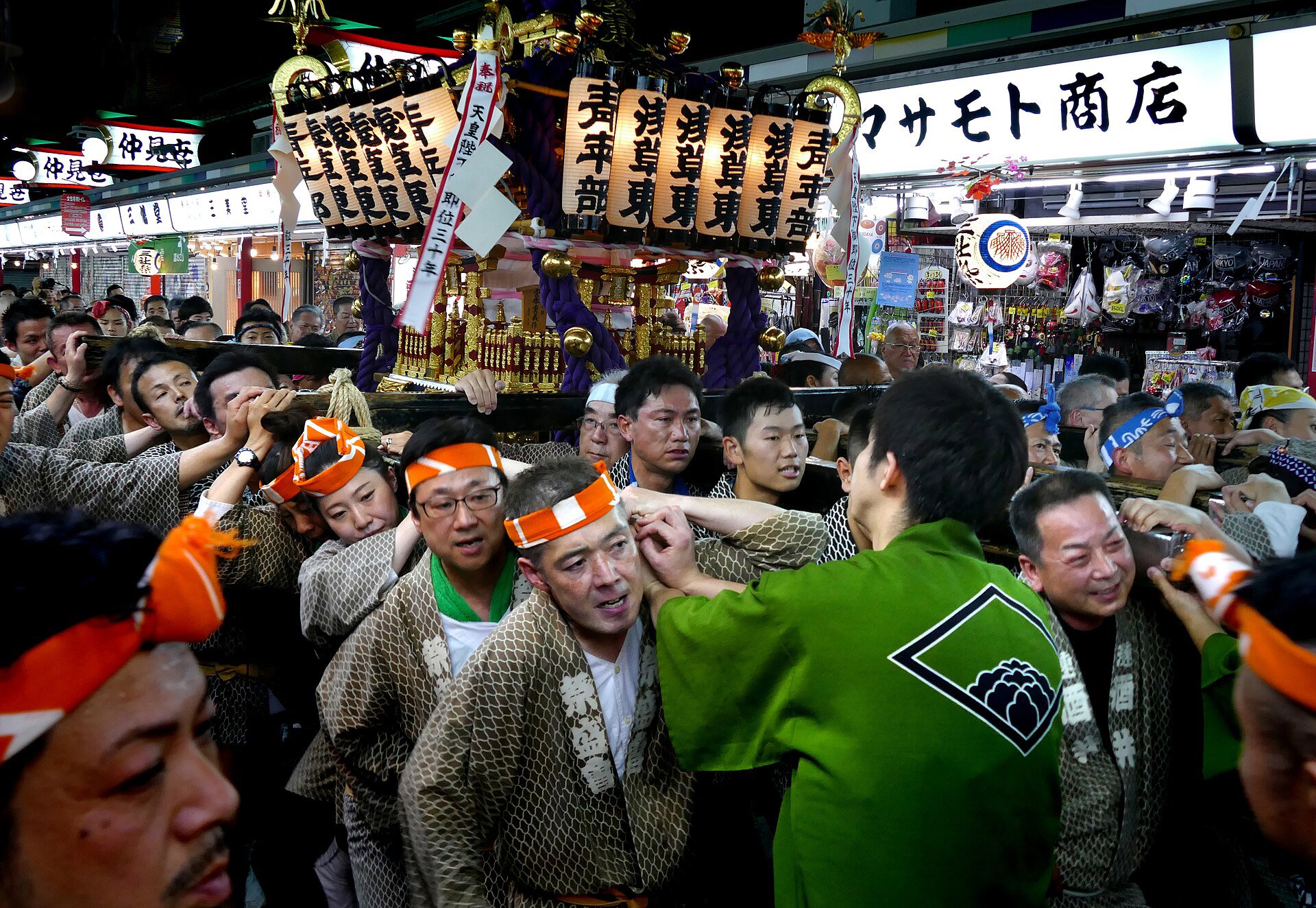 Crowds at the Sanja Matsuri in Asakusa, Tokyo
