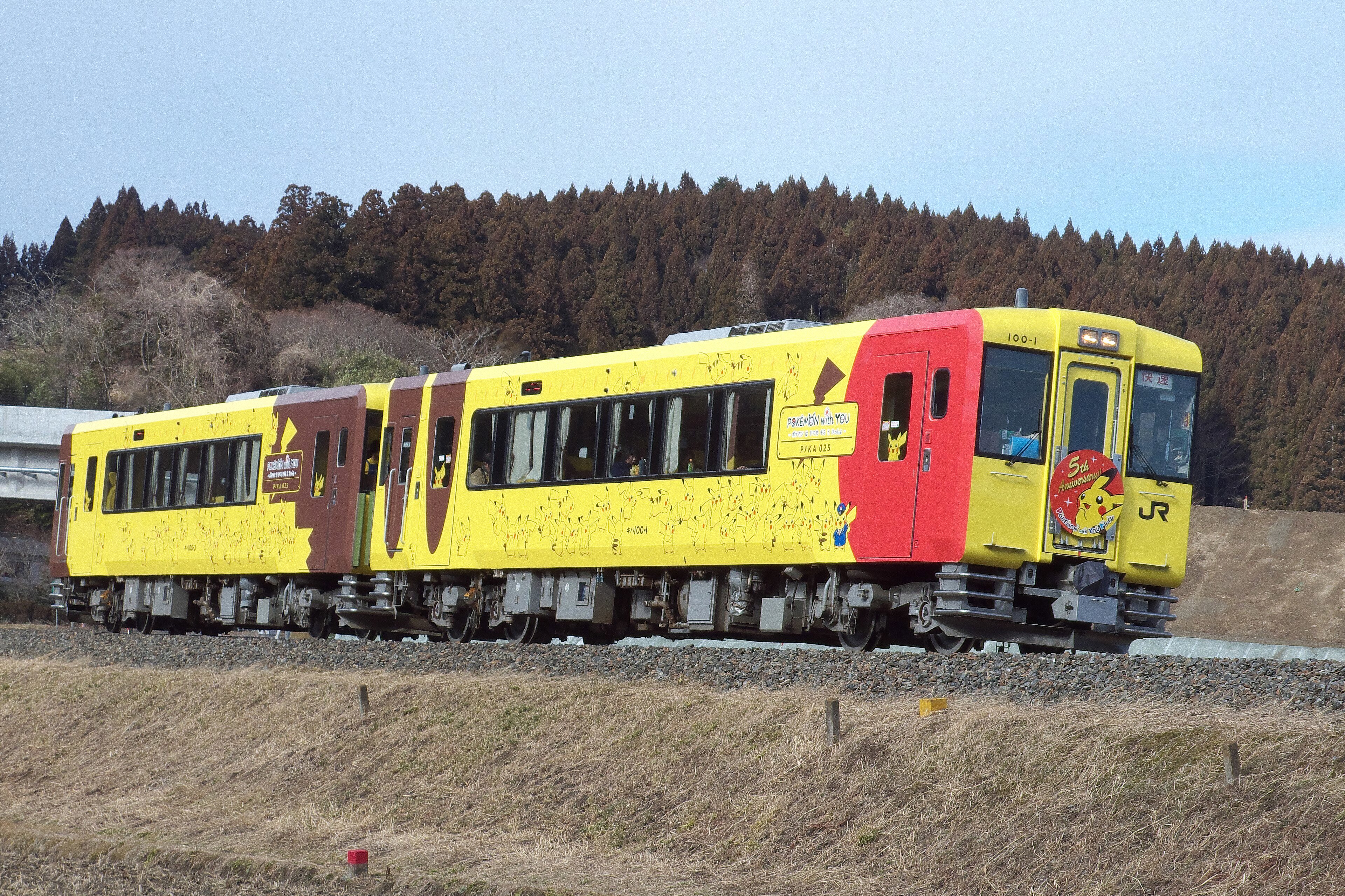 The Pokemon With You train. It's very...yellow.